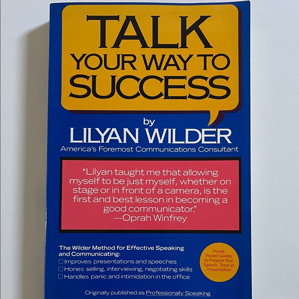 Talk Your Way to Success Paperback Lilyan Wilder book